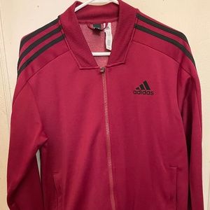 Burgundy with 3 Black Stripes Track Jacket